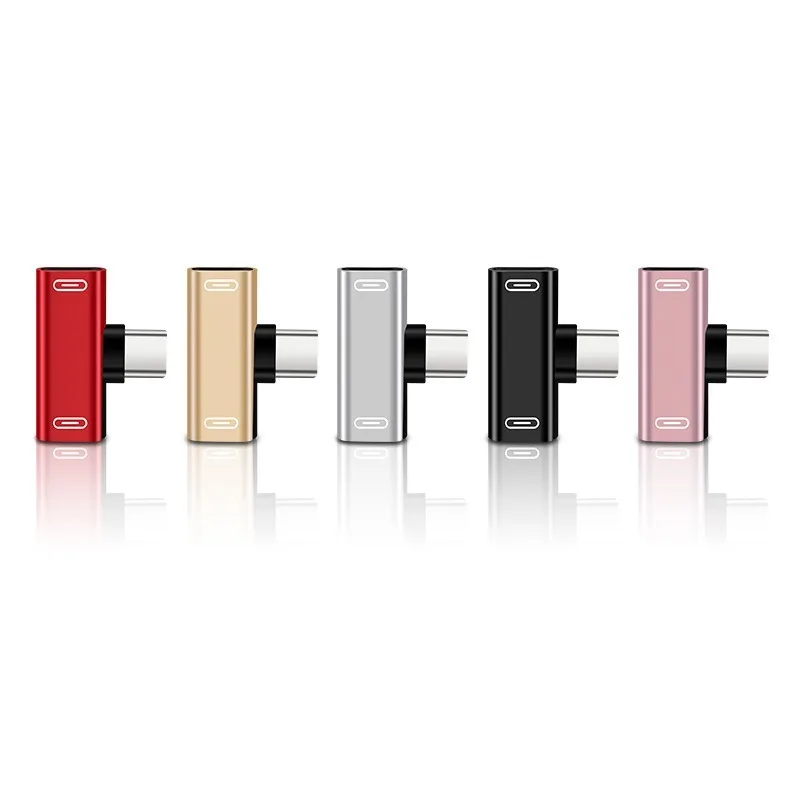 2/1PCS USB C Splitter Type C Male To Dual Type Female Adapter 2IN1 Headphone Charger Converter for Phone Headphone TypeC Port