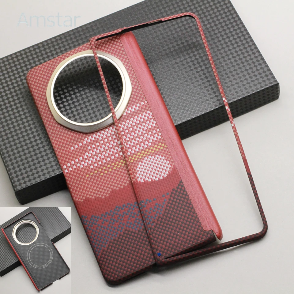 Amstar Carbon Fiber Magnetic Foldable Case with 600D Aramid Fiber - Magsafe Compatible