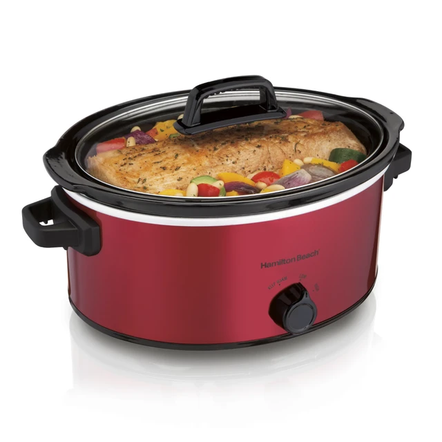 Crock-Pot 6 Quart Slow Cooker Red with Travel Strap