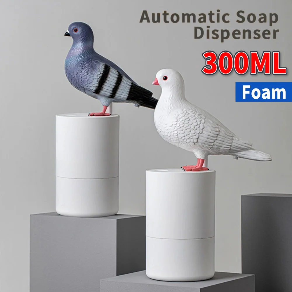 เครื่องจ่ายสบู่เหลวรูปนกพิราบ เครื่องจ่ายสบู่เหลวอัตโนมัติ 300/400 มล. เครื่องจ่ายเจลทําความสะอาดมือแบบไร้สัมผัส เครื่องจ่ายโฟม 1