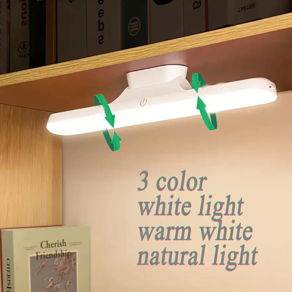 

3 Colors USB Rechargeable Cabinet Light Hanging Magnetic Bedroom Night Lamp Reading Lamp Stepless Dimming Cabinet Closet Light