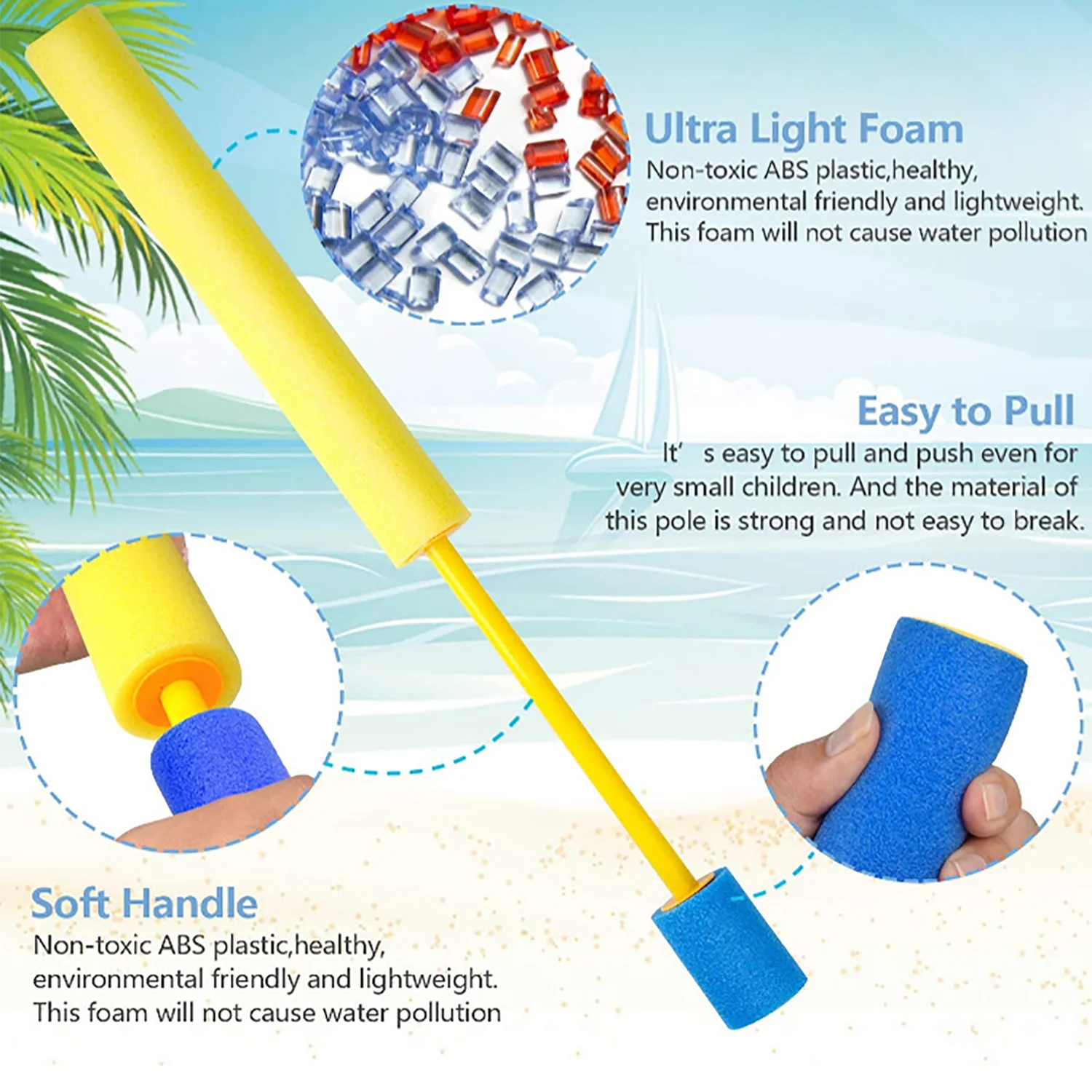 Beach water toy foam water gun water gun water gun pull type children EVA summer swimming pool bathroom parent-child interaction 4