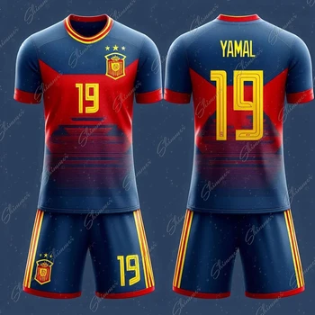 Yamal children's quick drying sports kit, Spain team jersey number 29, boys' sports kit, new product for 2025 1