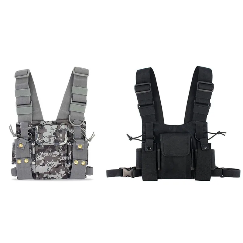 Baofeng Ham Radio CS Tactics Chest Hip Hop Front Pack Pouch Vest Rig Holster Case Bag for UV-5R UV-82 888S Wouxun Walkie Talkie