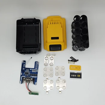 Scatola per batterie agli ioni di litio 10x18650 con circuito di protezione di ricarica, BMS e controllo della temperatura con spegnimento automatico, adatta per batterie agli ioni di litio Dewalt DCB183 DCB200 da 18V 20V