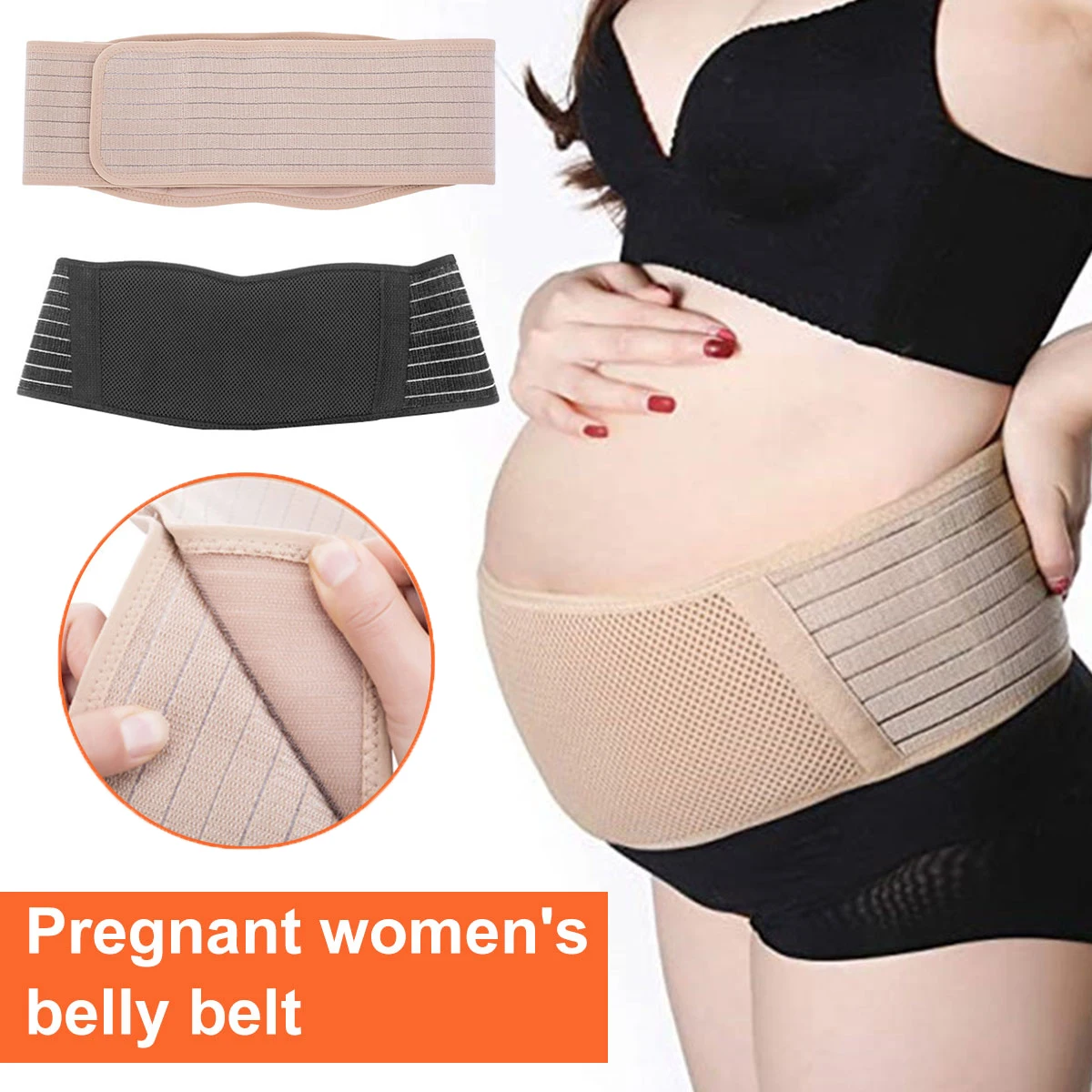 Breathable Support Abdominal Belt 1.24m Premium Maternity Belly Band Lightweight Abdominal Binder Back Bump Brace Strap Women