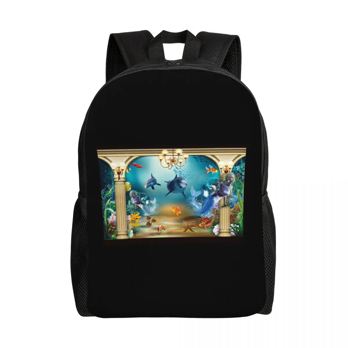 

Dolphins Drawing Three Collection Laptop Backpack Women Men Fashion Bookbag for College School Students Bag