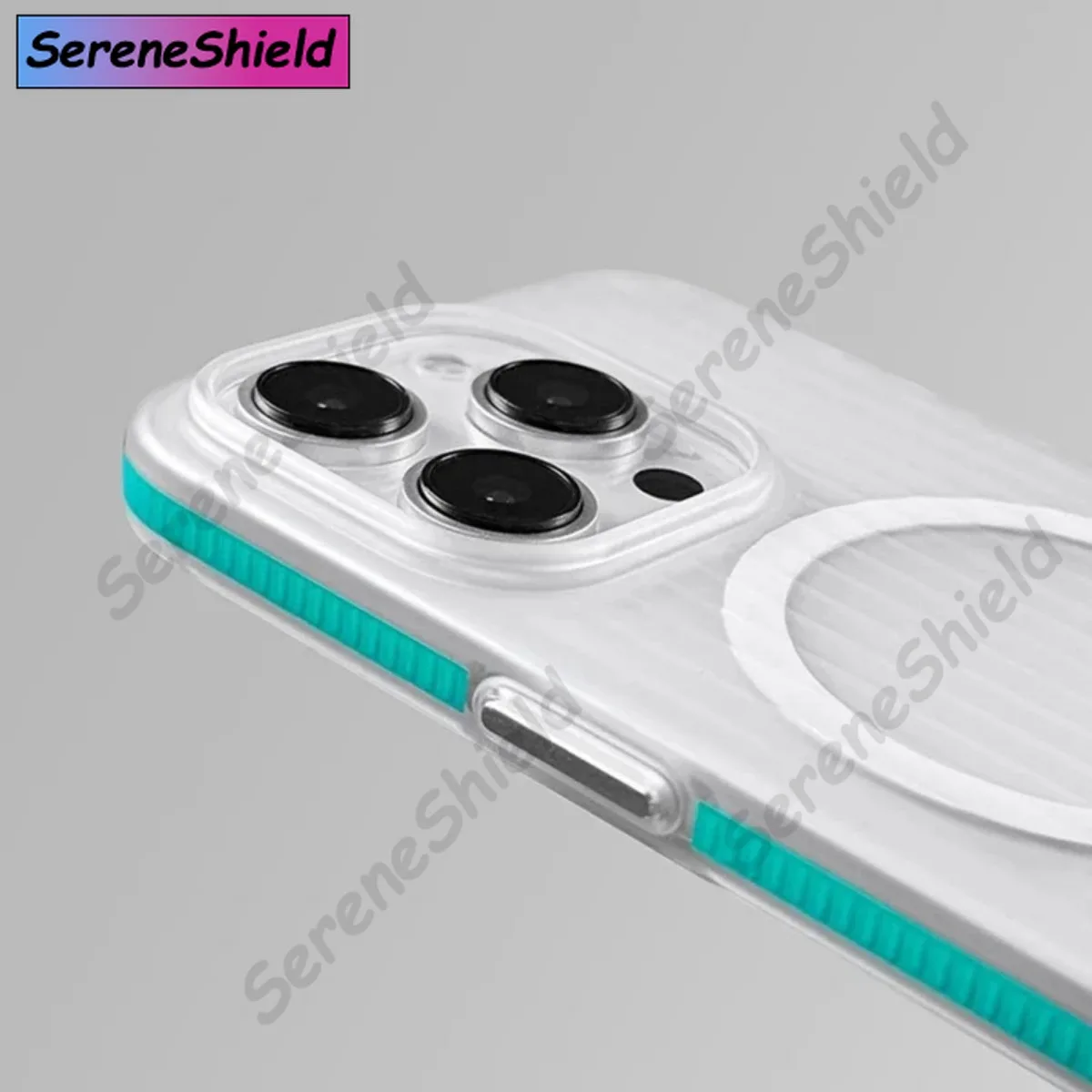 Geometric 3D Stripes MagSafe Wireless Charging Phone Case with Anti-Fall Bumper and Frosted Finish