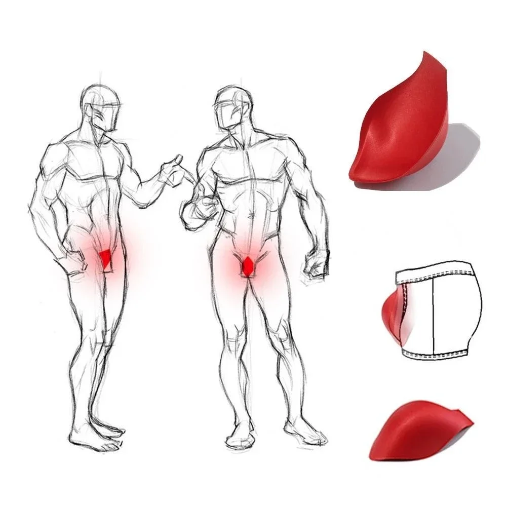 1PCS Men Swimming Trunks Underwear Briefs Sponge Protective Pad Swimsuit Enlarge Penis Pouch Pad Inside Front Protection Pad