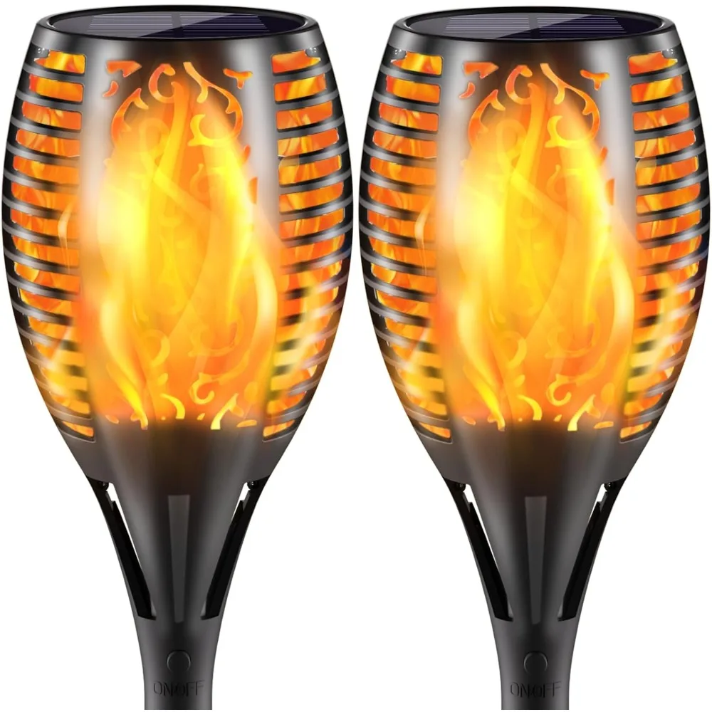 Upgraded Larger Solar Torch Lights, 43" Flickering Flame Solar Lights, Waterproof Outdoor Solar Landscape Decoration 1