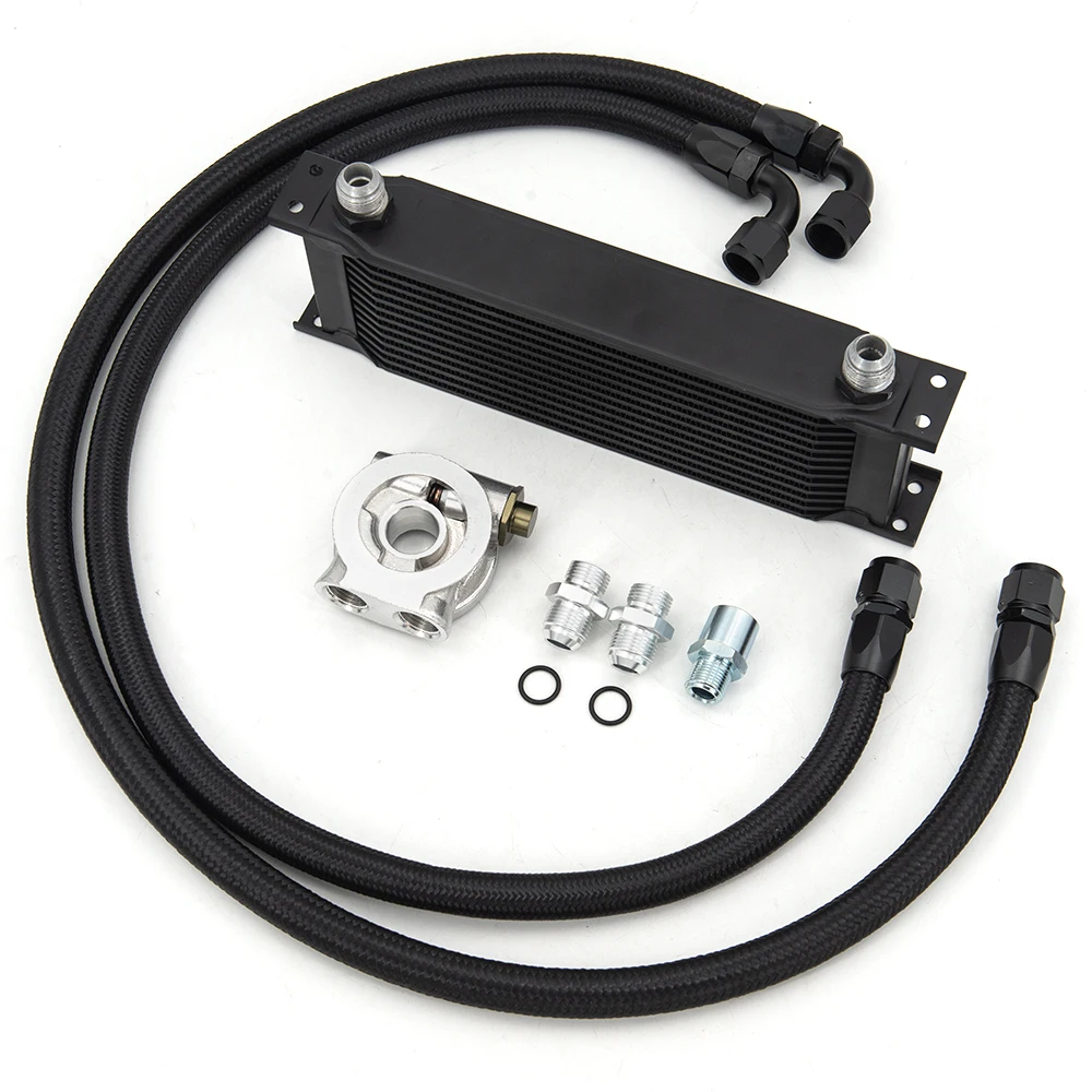 Kit Radiatore Olio 13 File Kit Radiatore Olio Trasmissione An10 Adattatore Filtro Olio Con Tubo Intrecciato In Nylon Acciaio Inossidabile