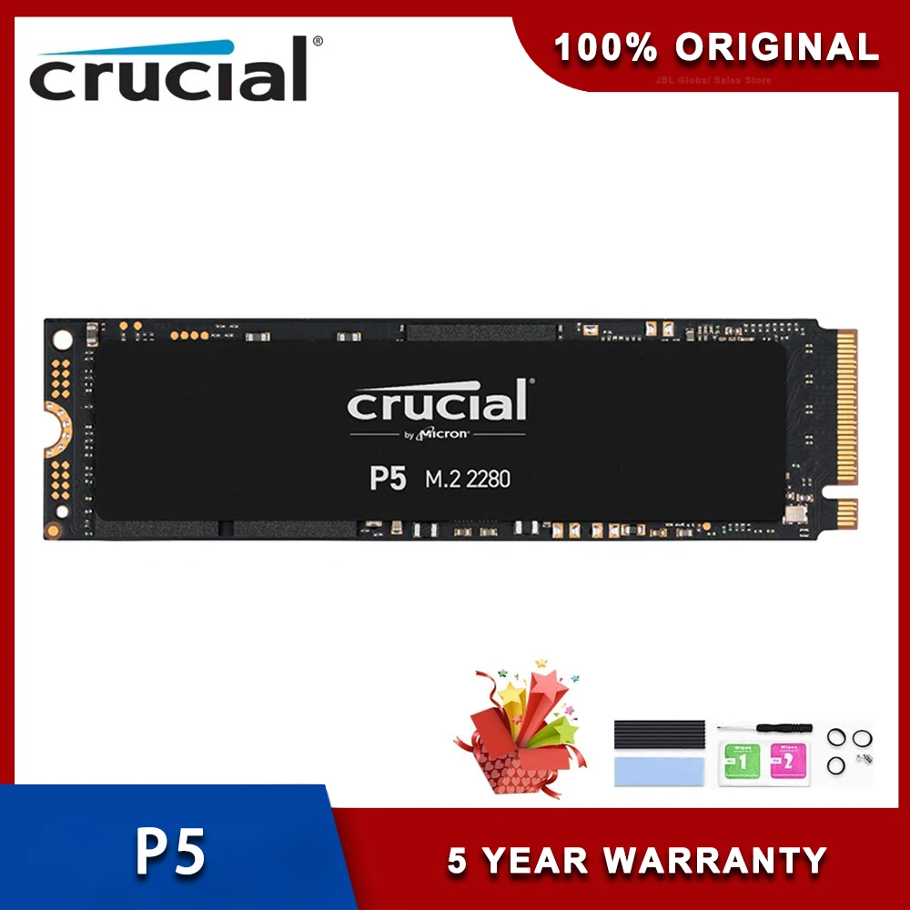 Crucial – disque dur interne SSD de 2 to, 1 to, PCIe 3x4, M.2 2280