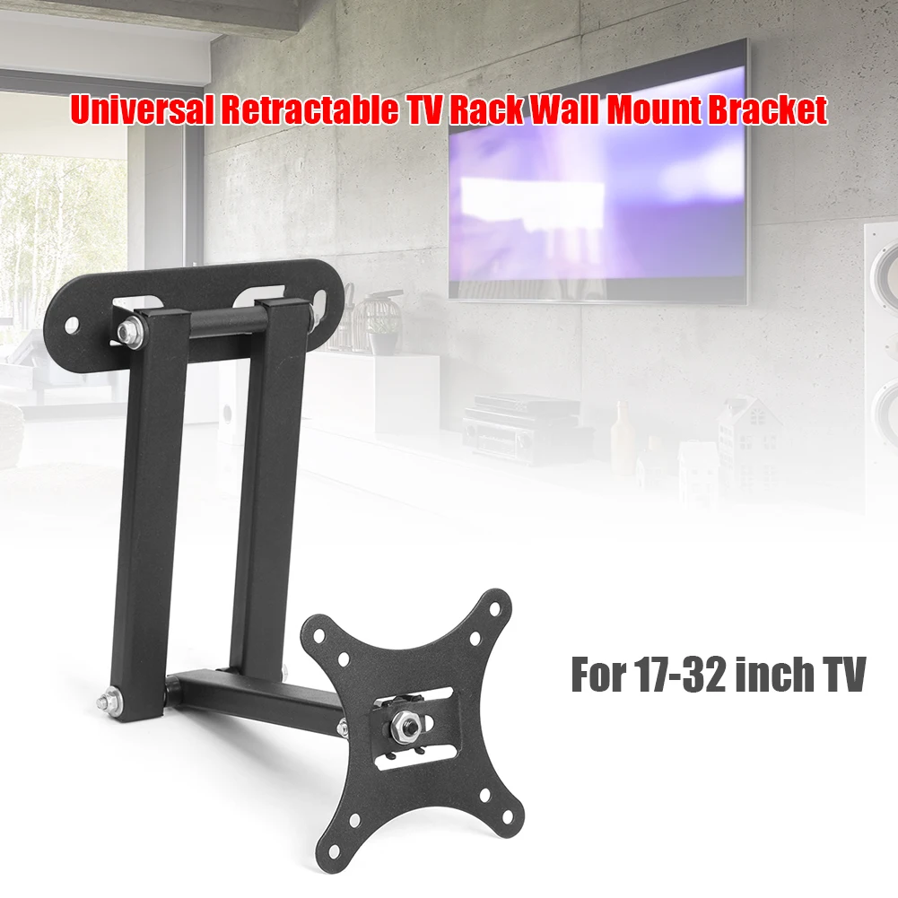 범용 벽걸이 텔레스코픽 브래킷, 모니터 TV용 하중 베어링 30kg, 17-32 인치 조절 가능 거치대 확장 스탠드, 1-2 개