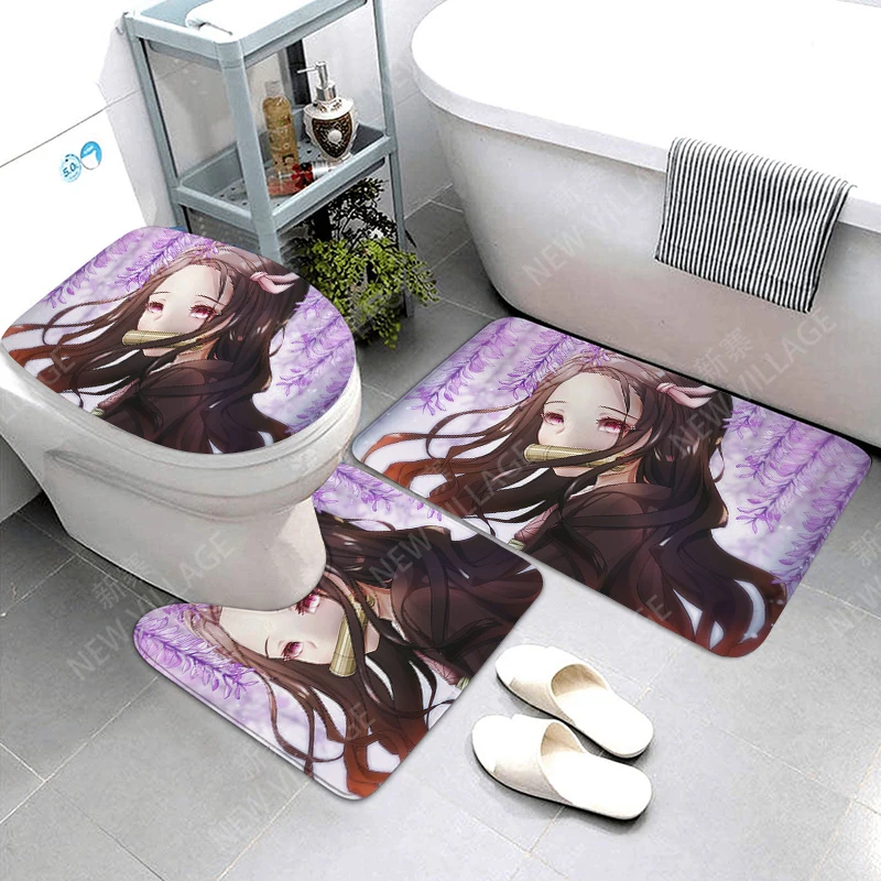 Anti-slip Bath Mat Bathroom Rug Shower Mat Decorative Absorbent Foot Mat Entrance Bathtub toilet rug kawaii anime cute cartoon