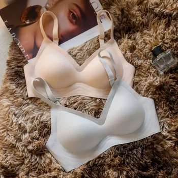 Seamless Underwear For Women With Small Breasts, Push-up, No Rims, Soft Support Sports Bra, Large Breasts, Small And Thin 1