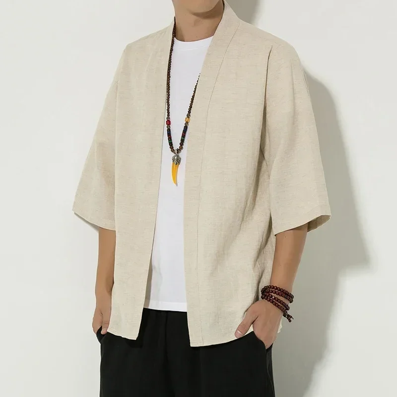 

Кимоно мужское традиционное в японском стиле, кардиган, жакет нораги, юката, хаори, летняя одежда, 2023