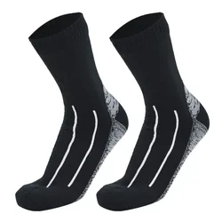 Breathable Waterproof Outdoor Adventure Socks for Hiking, Camping, and Winter Sports (1 pair white line)