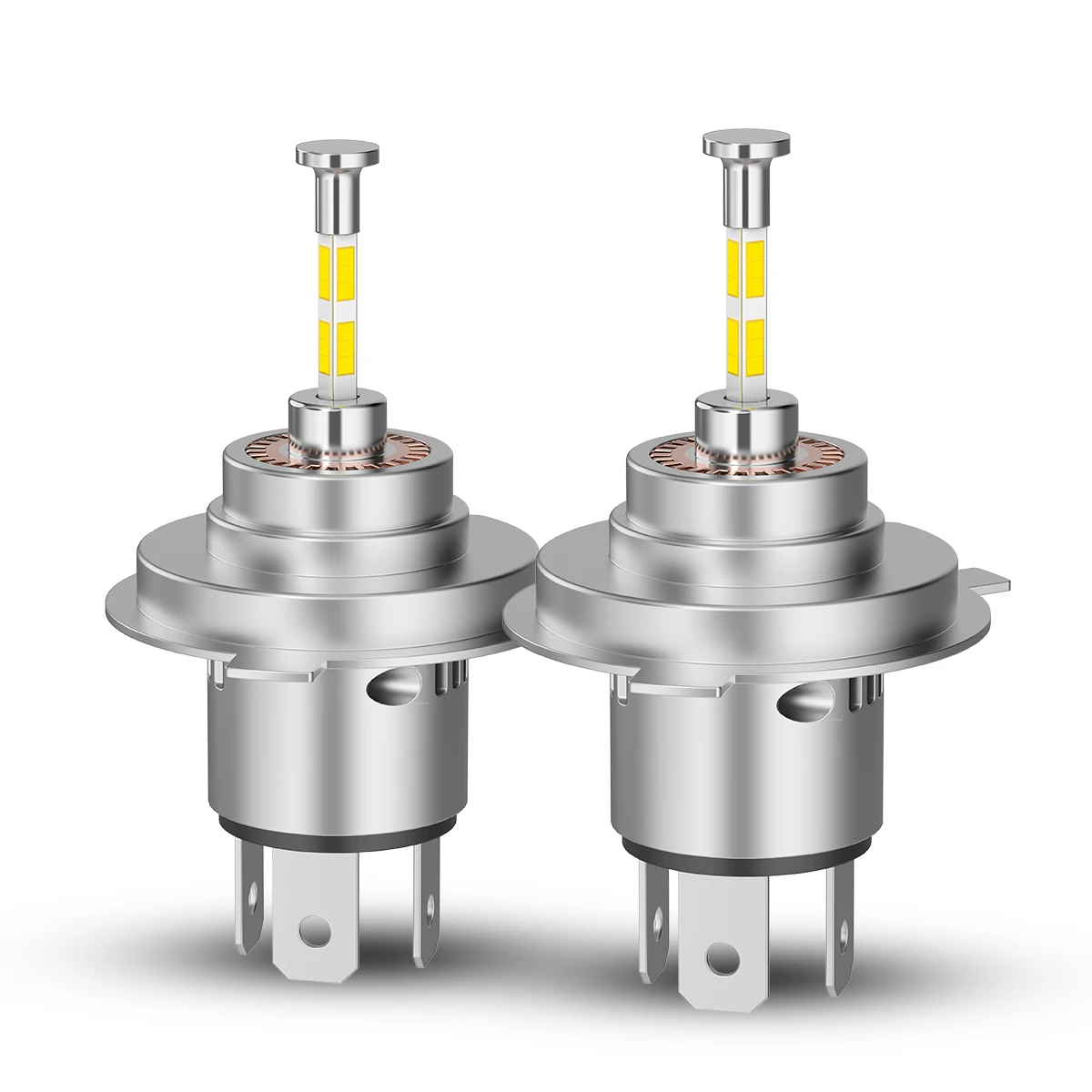 ความสว่างที่มีประสิทธิภาพสูง 70W 70000LM H7 H4 หลอดไฟ LED 6000K ทองแดงเสาไฟ LED รถ 1:1 Plug and Play 1