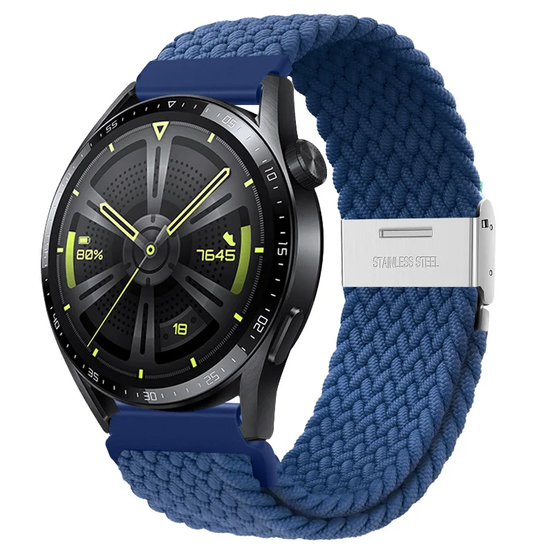 Nylon Watch Strap with Magnetic Buckle and Metal Adjustment Band, 22mm/20mm