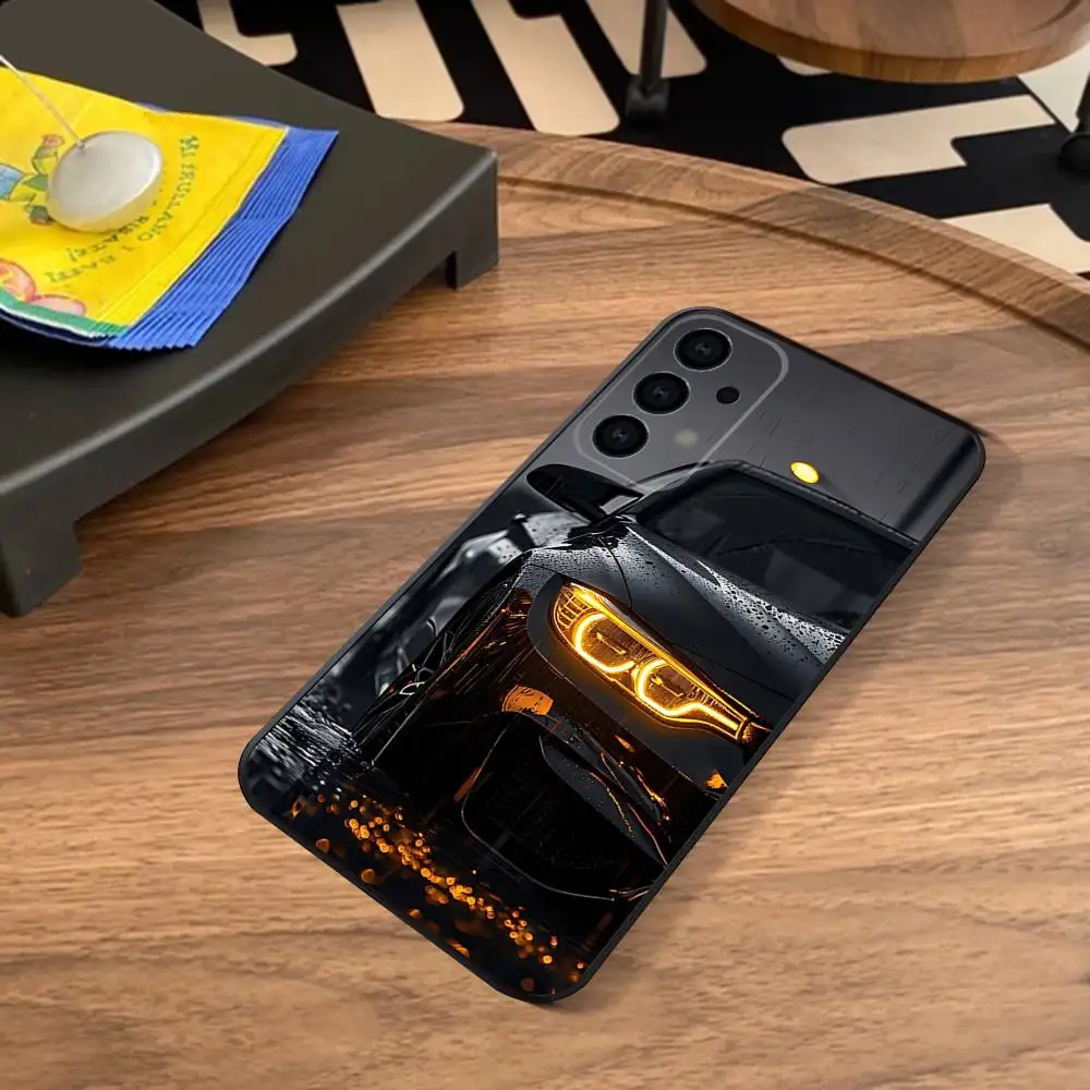 Monochrome Car-Themed Phone Case - Sleek Black and White Design