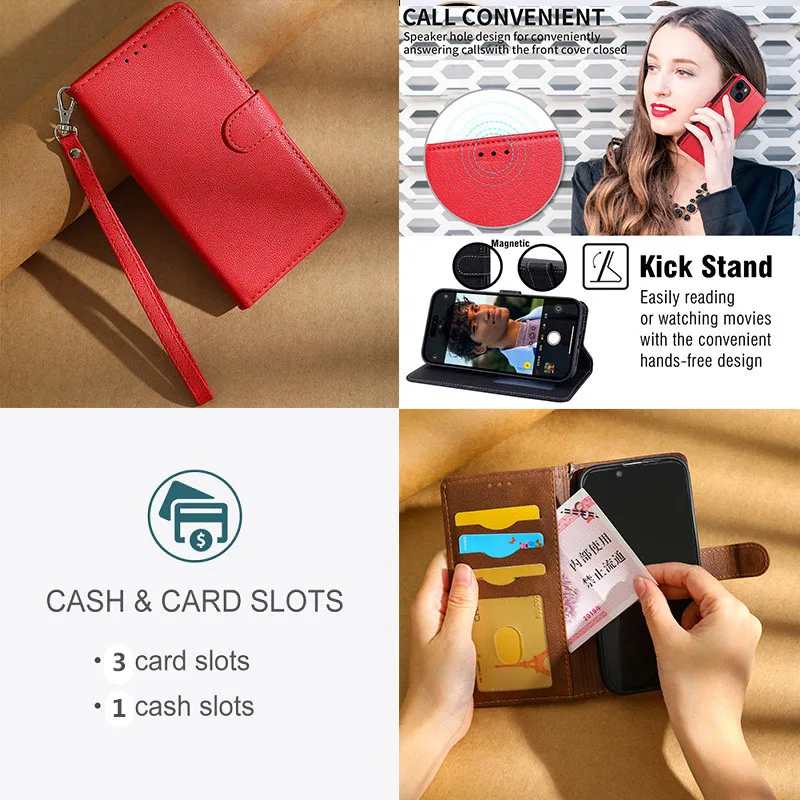 Custodia Portafoglio Con Magnetica In Pelle PU Per Gigaset GS5 / GS5 Lite: Cover Flip Con Slot Per Carte E Supporto Per Video