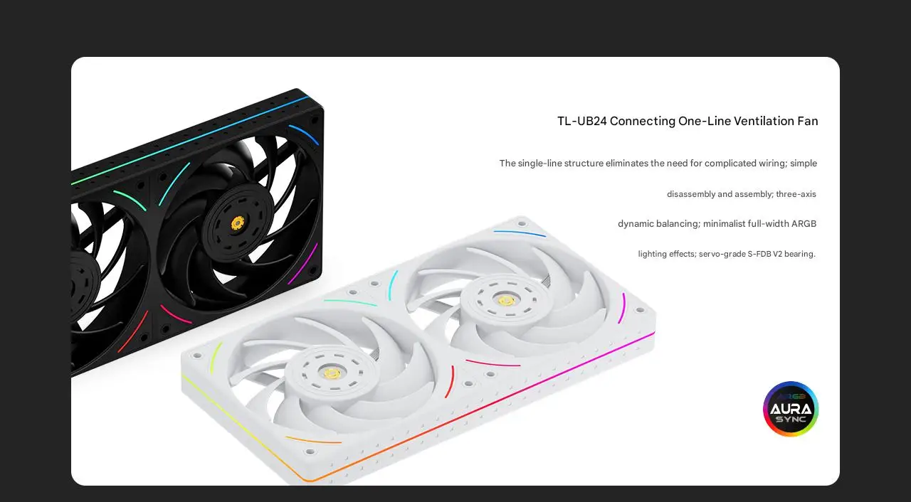 Thermalright TL-UB24 2 in 1 ARGB 240mm PWM PC Case Fan Quiet with High CFM 2150 RPM 44 S87cfa6593552432aa0ca2359acb659816