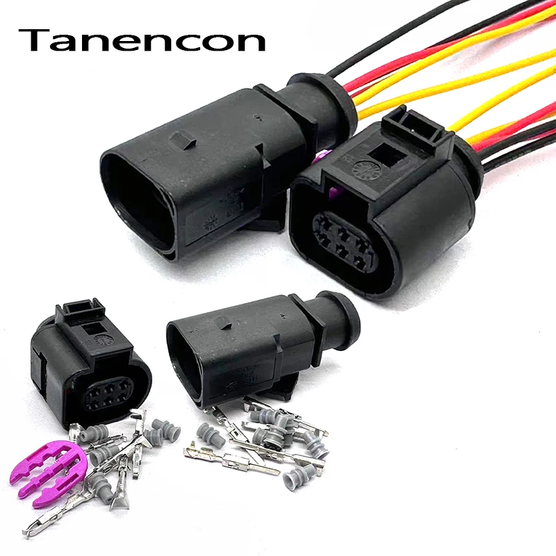 

6 Pin Car Radiator Fan Tail Light Plug Position Sensor Throttle Connector 1J0973713 3B0973813 for Volkswagen Audi