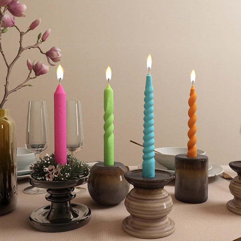 Moules à Bougie En Silicone, Moule à Bougie Cylindrique Avec Feuilles