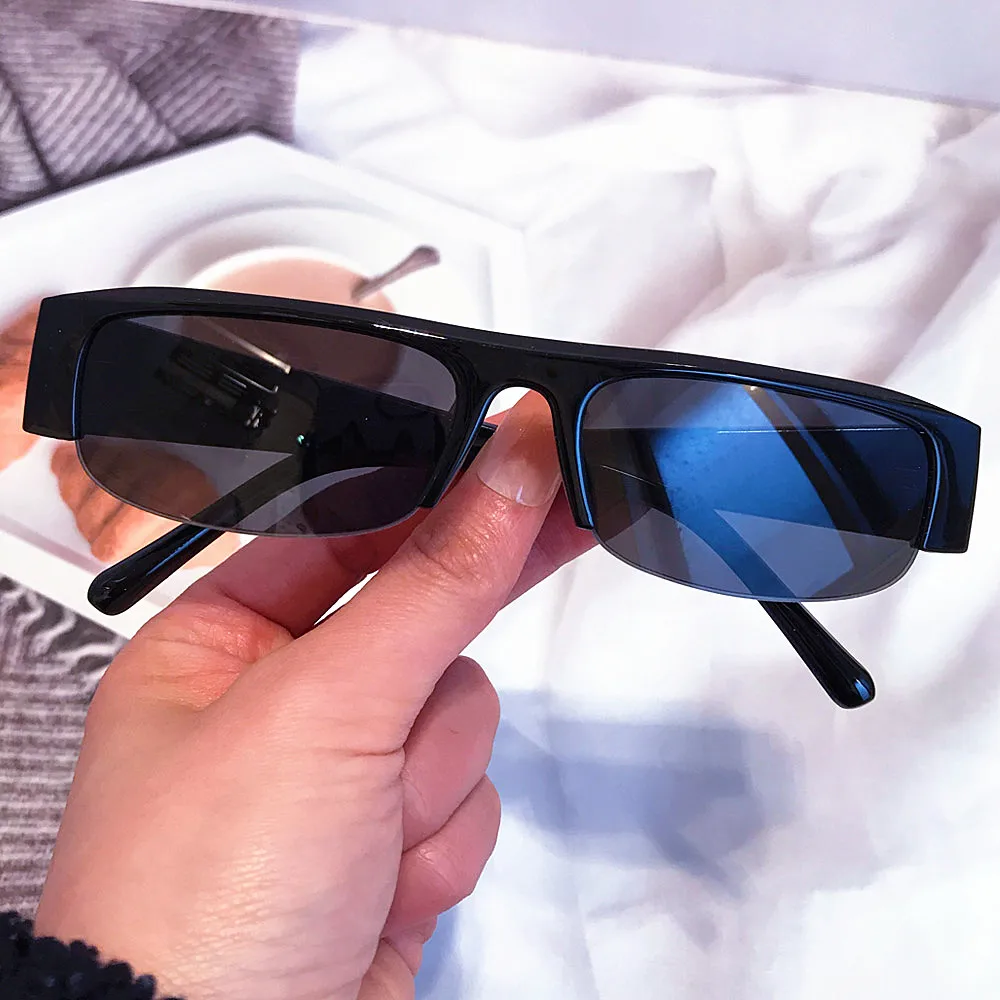 Vintage Kleine Quadratische Randlose Sonnenbrille für Damen Neue Mode Schwarze Leoparden-Farbverlauf Sonnenbrillen Sexy Hip-Hop-Brillen – Detail 5