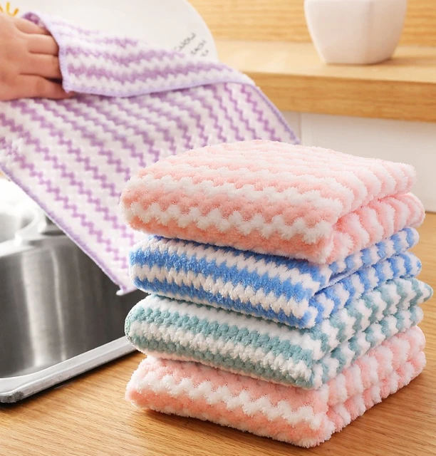 Kitchen Microfiber Cleaning Cloth  Microfiber Towel Kitchen Cleaning -  2/4/5pcs - Aliexpress