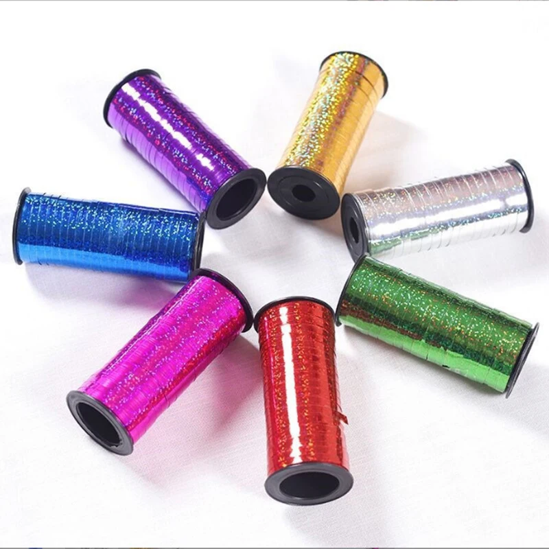 Ribbon Decoration Ribbon Supplies Christmas Ribbon Wrapping Ribbon 100yards 4mm Metallic Ribbon DIY Gift Packing Balloon Accessories Wedding Christmas Decoration Birthday Party Wrapping Crafts