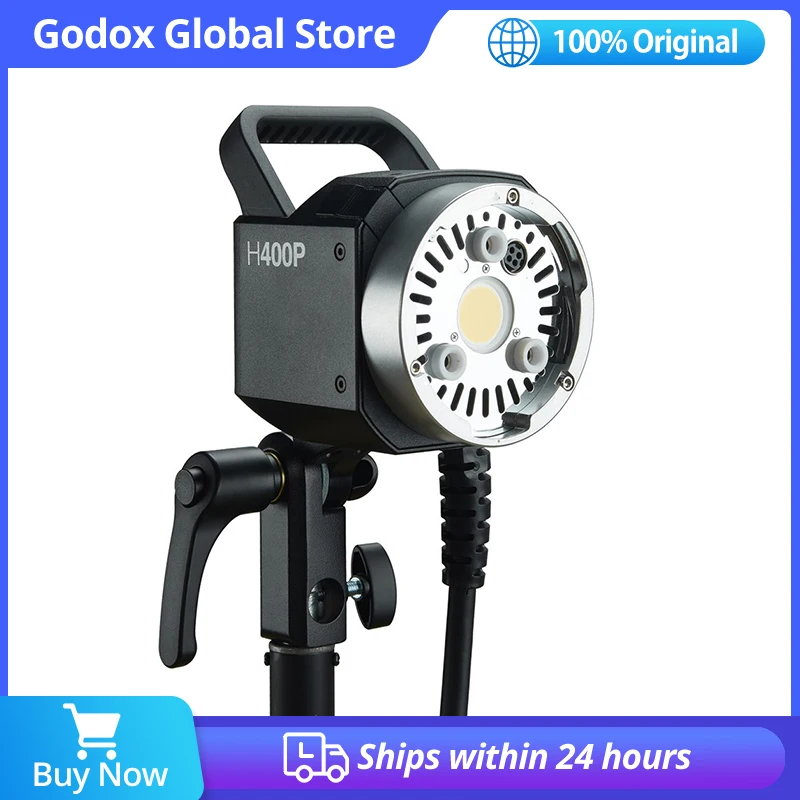Godox H400P 400Ws Flash Head For AD400Pro - Bowens Mount With 7.2ft Extension Cord, Portable Light Head