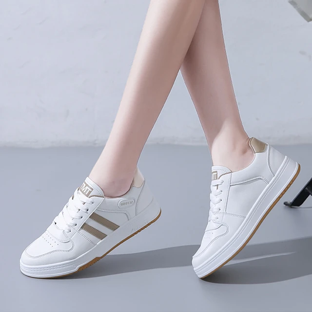 2022 Women Sneakers White Shoes Flat Platform Genuine Leather Women Flat  Shoes - Women's Vulcanize Shoes - AliExpress