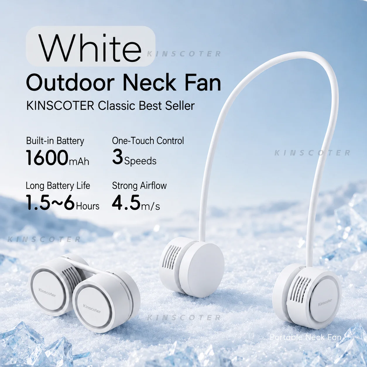 Portable USB Rechargeable Bladeless Hanging Neck Fan