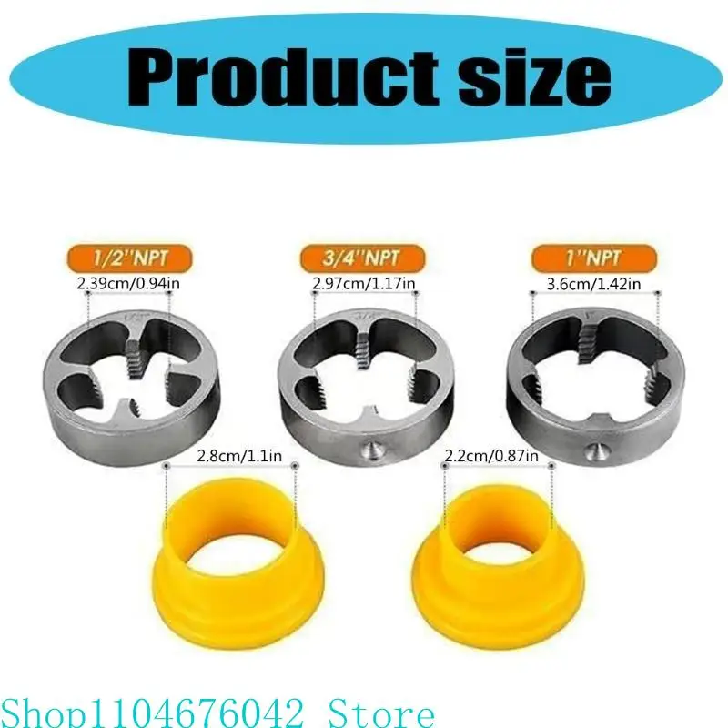 Versatile PVC Pipe Thread Maker Tool Set Features 3 Dies High Performances PVC Pipe Thread Maker for Various Size