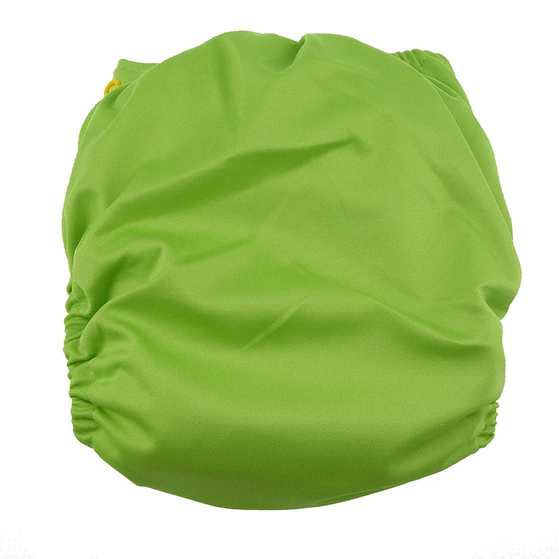 One Set Baby Cloth Diapers Breathable AI2 Diaper Nappy Cover Reusable Soft Minky Solid Color Snaps with 2pcs Inserts 3