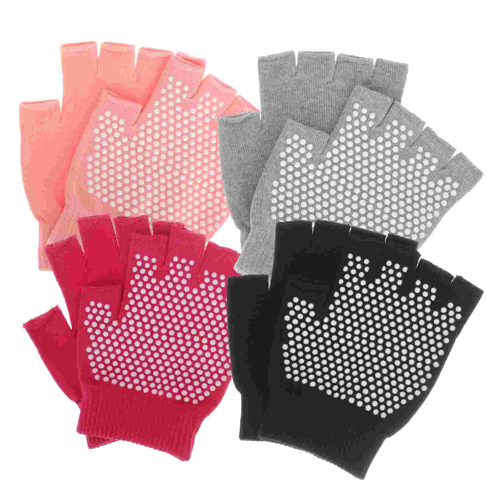 

4 Pairs Non-Slip Yoga Gloves Outdoor Riding Accessories for Dancing Training Anti-slip Workout Anti-skid Women Grip Miss
