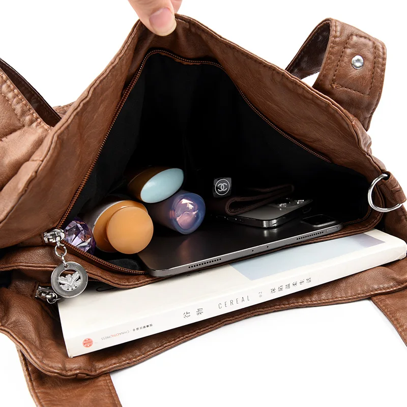 Borse a tracolla da donna morbide di grande capacità di alta qualità borsa a tracolla di lusso per le donne 2024 borse da donna di moda borsa Sac - immagine 5