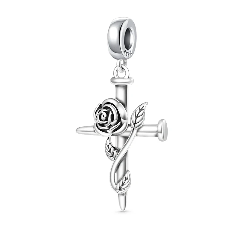 New 925 Sterling Silver plated  Christ  cross Buddha Charms DIY Dangle Bead Fit Original Pandora Bracelet Fashion Jewelry