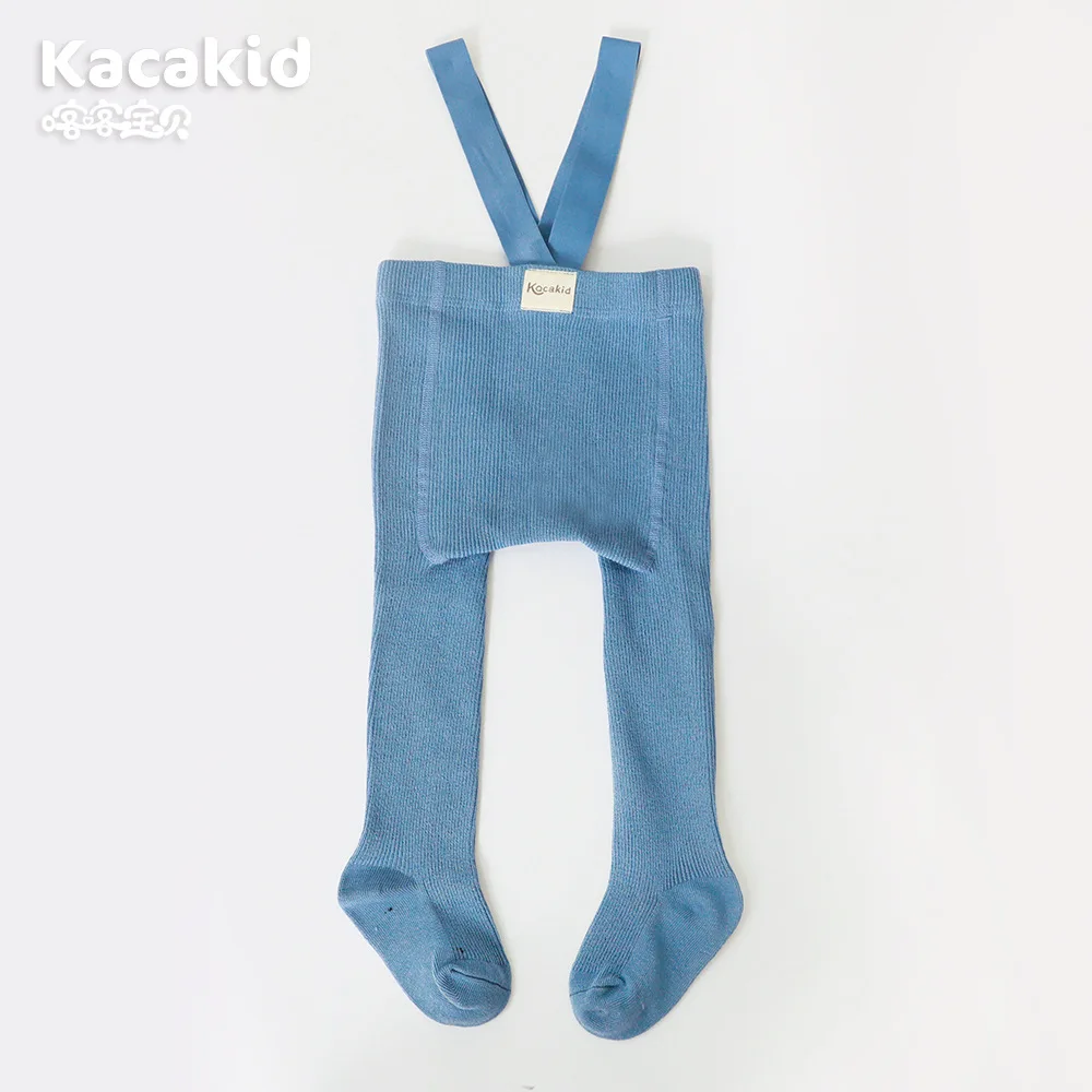 Festive Baby Knit Suspender Tights - Cozy High Waist Leggings