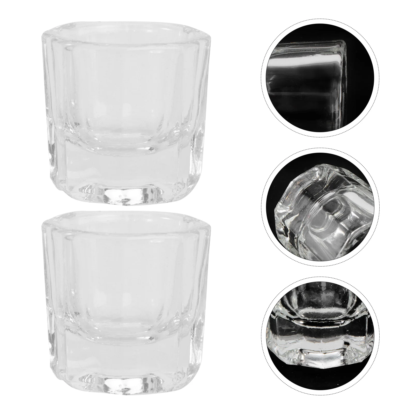 

2Pcs Storage Dappen Glass Jewelry Tools Container Jar for Nail Manicure Care Tools