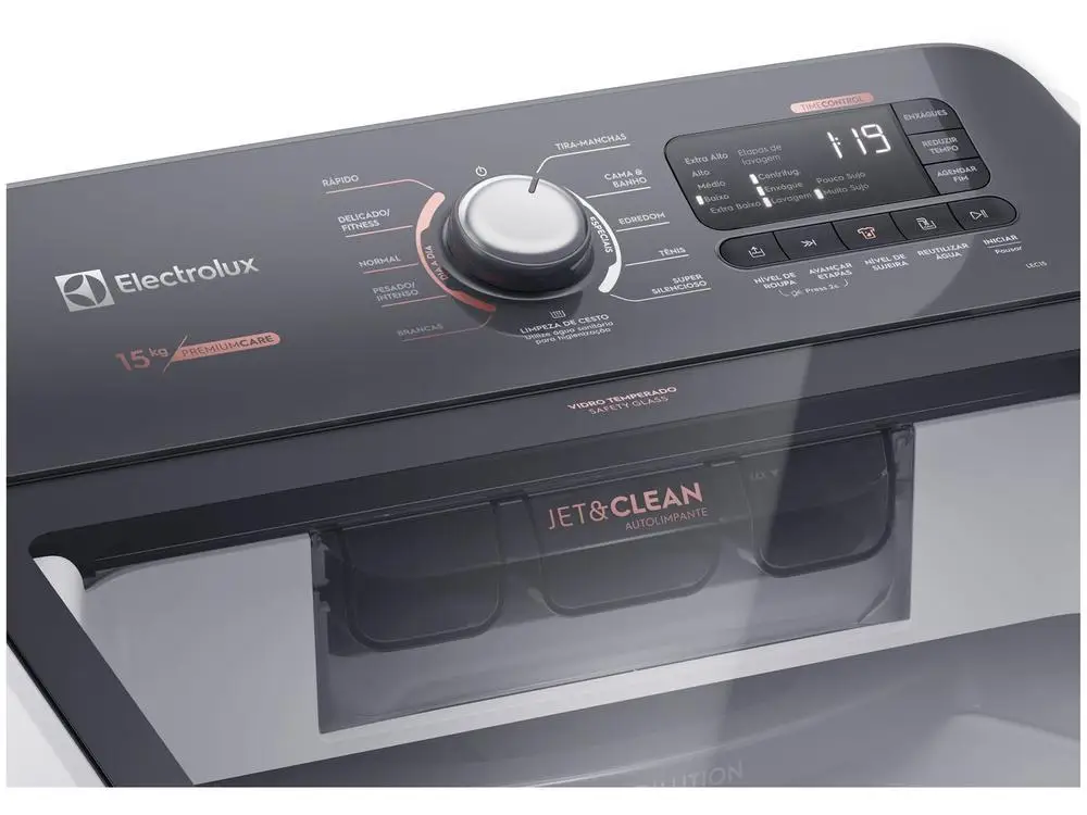 Lavadora de Roupas Electrolux 15kg Cesto Inox 11 Programas de Lavagem Branco Premium Care LEC15 - 110V 6