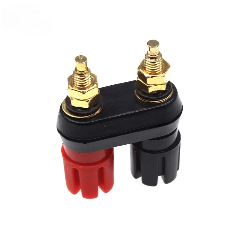 

Banana Plugs Couple Terminals Dual 4mm Banana Plug Jack Socket Double hexagon Binding Post Red Black Connector Amplifier DX25