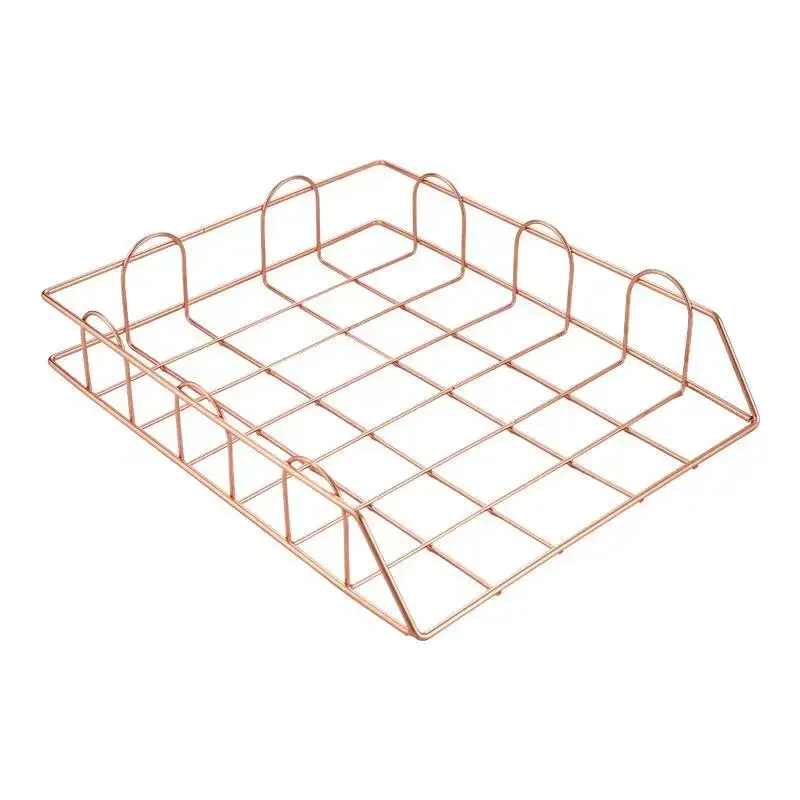 Multi-functional Iron Desk Organizer Storage Basket for Home Office Storage