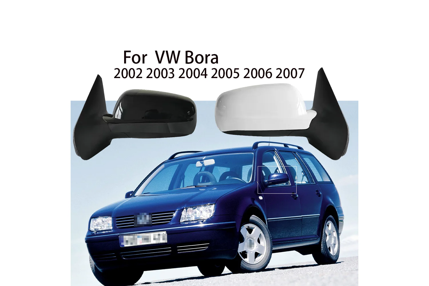

Car side mirror assembly for Volkswagen Bora 2002-2007 electric adjustable no turn signal ABS material