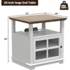 End Table, 21'' Side Table with Charging Station, End Table with Storage, Nightstand with Adjustable Shelf for Living Room 2