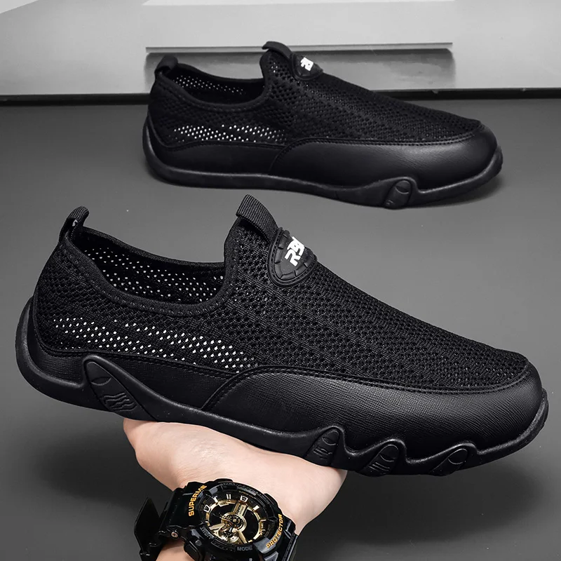 

Летние мужские дышащие тонкие сетчатые кроссовки, удобная Легкая Повседневная прогулочная обувь для мужчин