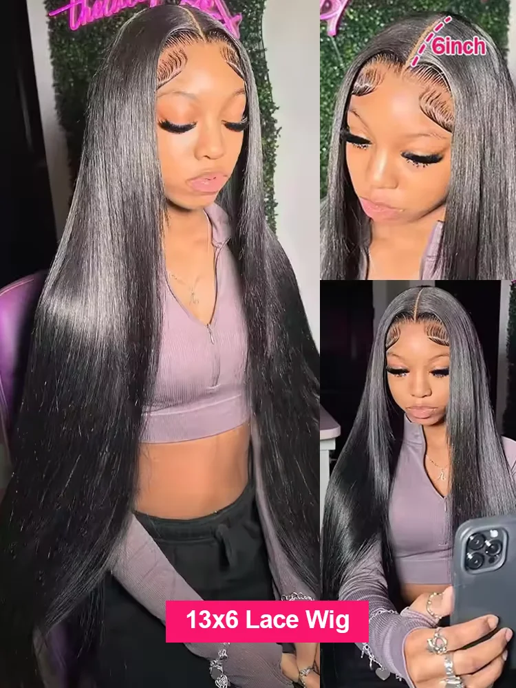 Lace Front Wig Human Hair Wigs Human Hair Wig Front Lace Wig 250 Density 30 40 Inch Bone Straight 13x6 HD Lace Frontal Wigs Preplucked 13x4 Lace Front Human Hair Wig Glueless 5x5 Closure