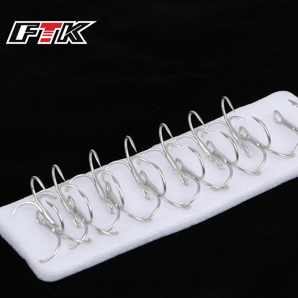 

FTK High Steel Carbon Round Treble Hooks Barbed 0.72g-2.75g 1PCS Carp Fishing Accessories Sharp Hook Jig Tackle Lure Hooks Pesca