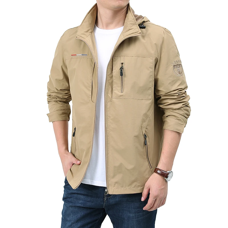 2024 Autumn Men's Windbreaker Jackets Waterproof Windshield Jacket Men Military Hooded Water Proof Wind Breaker Casual Coat Male 5